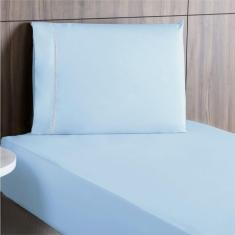 Imagem de Jogo De Lençol Solteiro Percal 200 Fios 2 Peças - Azul