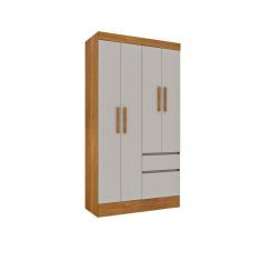 Imagem de Guarda Roupa Oregon 4 Portas 2 Gavetas Tcil Cinamomo/Off White