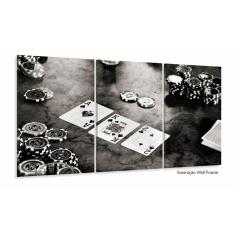 Imagem de Quadro Decorativo Poker Cartas Com Tela Em Tecido 120x60 3 p