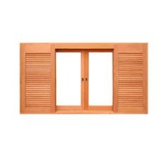 Imagem de Janela Veneziana Panorâmica Reta 6 Folhas em Madeira Maciça Cedro Aran