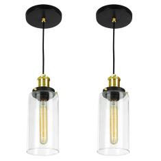 Imagem de Kit 2 Lustres Pendentes Château Cilindrico Vidro  Gold