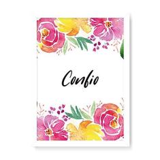 Imagem de Arte Maníacos Quadro Decorativo Floral Confio - 23x16,25cm (Moldura caixa em laca )