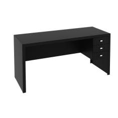 Imagem de Escrivaninha P Escritorio Me4113 C 3 Gavetas Preto Tecno Mobili
