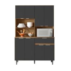 Imagem de Kit Cozinha 8 Portas 1 Gaveta Albany Carvalho Grafite