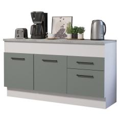 Imagem de Balcão De Pia Madesa Agata 150 Cm 2 Portas E 2 Gavetas (Com Tampo) - Branco/Cinza