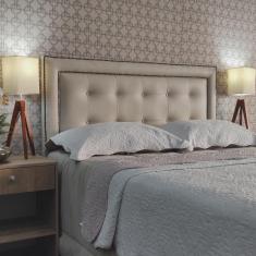 Imagem de Cabeceira Queen 160 Cama Box Diamond Veneza 10 Bege Corano Painel Rbl