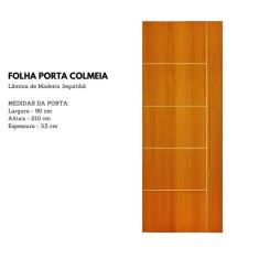 Imagem de Porta Madeira Modelo Colmeia Frisada 4000 - 70x210 x 3,5 Jequitibá - Alamo