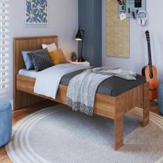 Imagem de Cama Solteiro 90 Los Angeles Nogal - Art In Móveis