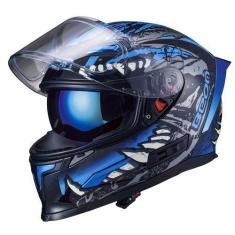 Imagem de Capacete de motocicleta BEON Full Face Glossy Blue Adult XL