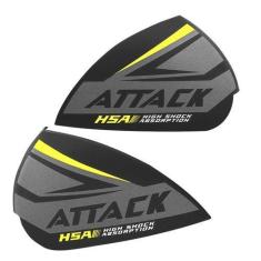Imagem de Orelhas Laterais Capacete Pro Tork Attack Hsa, PRETO - AMARELO, Único