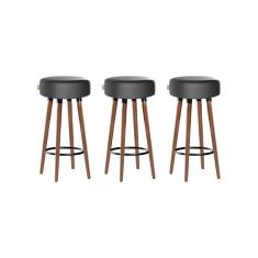 Imagem de Kit 3 Banquetas Alta Pés Palito Roma Asfalto 70cm