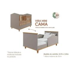 Imagem de Berço / Mini Cama Infantil Mimo Fendi/Nature - Permóbili Baby