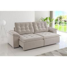 Imagem de Sofá 4 Lugares Retrátil e Reclinável 251cm Detroit Marfim