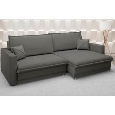 Imagem de Sofá Tango 2,60M Sem Caixa, Retrátil E Reclinável Velosuede Cinza - Netsofas