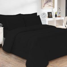 Imagem de Jogo de Cama Soft Conforto Casal Queen 5 Peças Preto Casa Dona