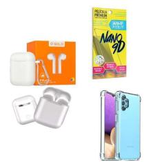 Imagem de Kit Fone Sem Fio + Capinha Samsung A32 5G + Película 9D - Agold