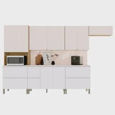 Imagem de Armário de Cozinha CP04 Com Tampo 120cm Minsk K02 Branco/Soft - Mpozenato