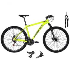 Imagem de Bicicleta Aro 29 Absolute Nero 4 Câmbios Shimano 24v Garfo Com Trava No Ombro Pneu Faixa Bege - Amarelo Tam.21