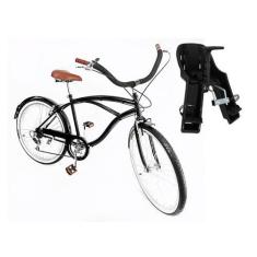 Imagem de Bicicleta Adulto Aro 26 Caiçara vintage Com Cadeirinha Preto - Maria C
