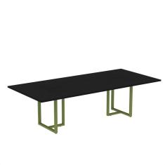 Imagem de Mesa de Reunião Retangular 200x90cm Mr2000p25tub Preto/Verde