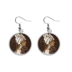 Imagem de Brinco feminino aborígene afro-negra arte brinco pendente prata joia feminina