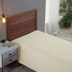 Imagem de Lençol Cama Box Solteiro Avulso 100% Algodão Sem Elástico Liso Percal