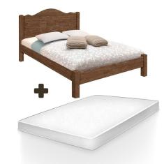 Imagem de Cama Casal Resistente Mdf Siena Mocaccino Carmolar Com Colchão Casal