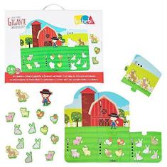 Imagem de Quebra Cabeça Infantil De Madeira Gigante Contando Até 5 Babebi