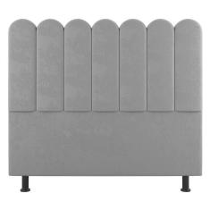 Imagem de Cabeceira Cama Box Casal Lana 140cm Suede Cinza Claro - Abmaza