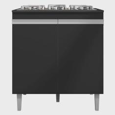 Imagem de Balcão Cooktop 2 Portas Andréia Preto Fosco 1859 ajl Móveis