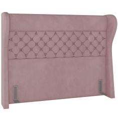 Imagem de Cabeceira Cama Box Queen 160 cm P05 Madrid Veludo Rosê - Lyam Decor