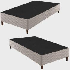 Imagem de 2 Base Box Solteiro 42x88x188cm mônaco Rustico Branco/Bordo