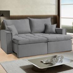Imagem de Sofá Cama Dallas 270 Cm sem Caixa – Veludo Cinza