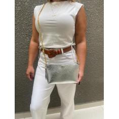 Imagem de Bolsas Femininas Festa Metalizada Com Alça Transversal Corrente Latera