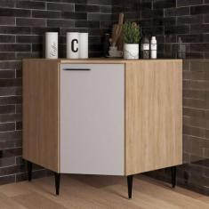 Imagem de Balcão de Cozinha Canto Oblíquo 1 Porta Amália Aveiro Oak/cinza Urbano