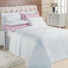 Imagem de Kit Top Line Cobre Leito King 180 Fios + Jogo De Lençol - 7 Peças Branco