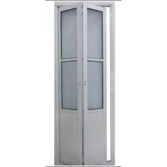 Imagem de Porta Lambril Camarão Alumínio Branco 2.10 X 0.70 Linha 25 Com Vidro -