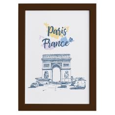 Imagem de Quadro Paris Arco Triunfo França Moldura Marrom 22x32