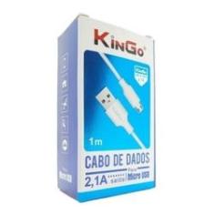 Imagem de Cabo De Dados Usb V8 Branco Kingo 1M 2.1A P/ Galaxy J7 Prime
