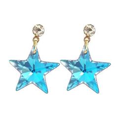 Imagem de Brinco Estrela Swarovski 20mm Blue Aurora Boreal - Sunshine Cristais