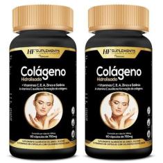Imagem de 2X Colageno Hidrolisado Betacaroteno Vitamina A + Vitamina C - Hf Supl