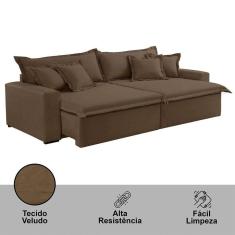 Imagem de Sofá Montreal Veludo 2 Módulos De 90cm B25cm Meu Sofá Online B016 Veludo Marrom