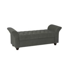 Imagem de Recamier Divã Morabe P04 140 cm Suede Cinza Escuro TCA 958 - Amarena Móveis