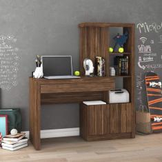 Imagem de Escrivaninha com Estante 2 Portas 1 Gaveta Me4143 Tecno Mobili Nogal