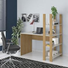 Imagem de Mesa Escrivaninha Office Com Estante 3 Prateleiras Match