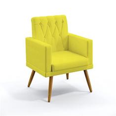 Imagem de Poltrona Nina Com Rodapé E Botões Capitonê Sued  Aradecor