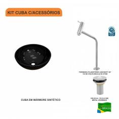 Imagem de Kit Cuba R35 Com Torneira Link 1062 Metal E Válvula 1 Polegada Compace 