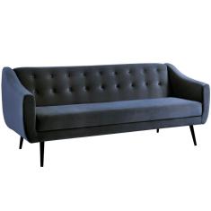 Imagem de Sofa Cama 3 Lug Pes Tabaco 210 Cm 7019x1 Veludo Azul Marinho Dmobiliario Azul Marinho