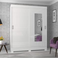 Imagem de Guarda Roupa 2 Portas de Correr Briz Branco/Branco/Rosa