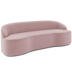 Imagem de Sof  4 Lugares Curvo Sala De Estar Living L tus D02 Veludo Ro